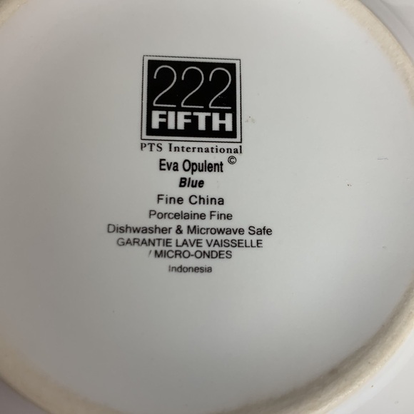 222 FIFTH Set of 2 Eva Opulent Blue & Red Porcelaine Fine China Cup & Saucer Set - Picture 8 of 9